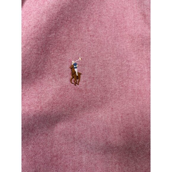 Ralph Lauren Classic Fit Mens Red Pink Button Down Shirt XL Flesh Pony - Picture 3 of 5